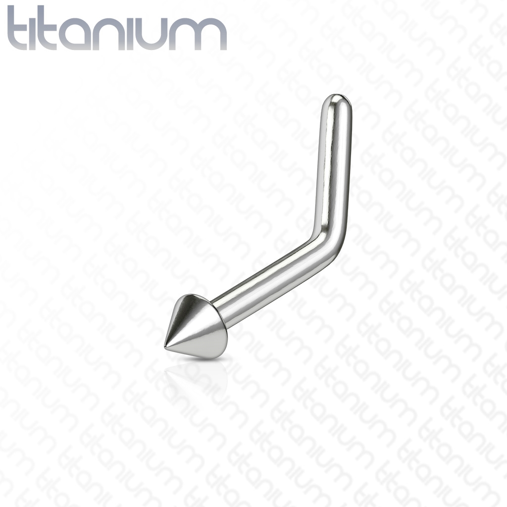 Šperky4U Zahnutý piercing do nosu špička - TITAN - TIT1026-03