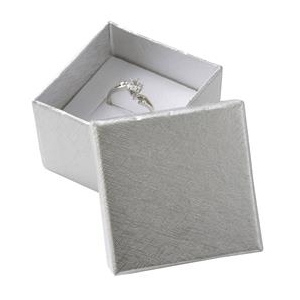 Darčeková krabička na prsteň alebo náušnice - strieborná