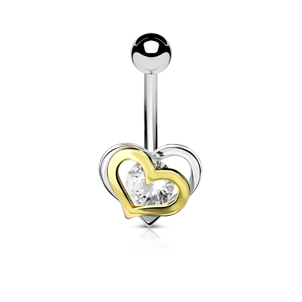 Šperky4U Piercing do pupíku - srdíčko - WP01288-C