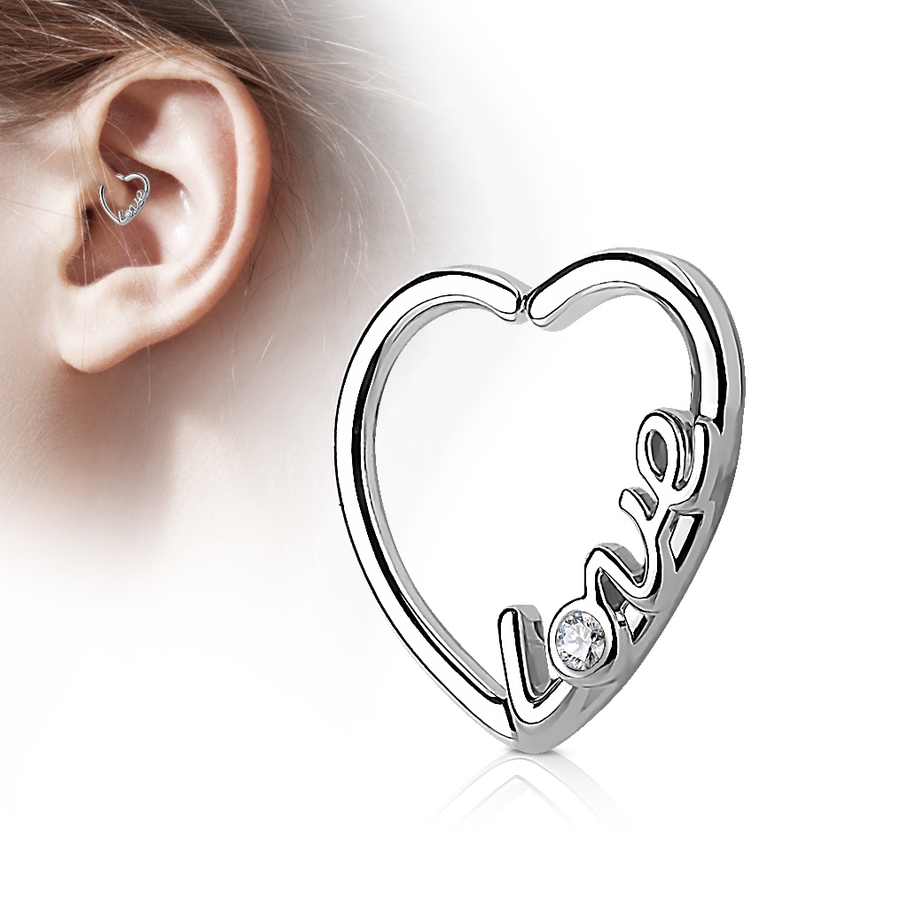 Piercing do nosa/ucha srdce - Love