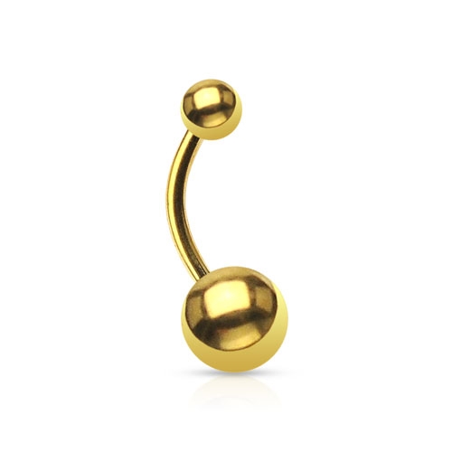 Šperky4U Pozlacený piercing do pupíku - banánek - BS01017-161158