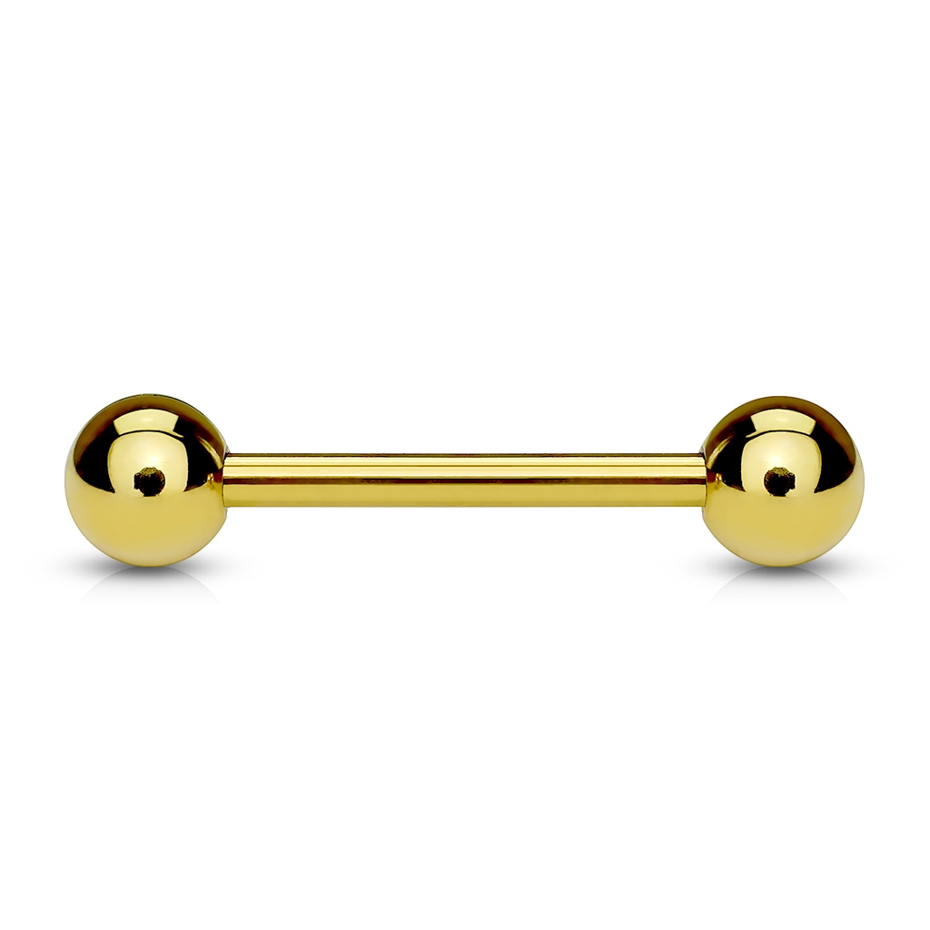 Pozlátený piercing do jazyka
