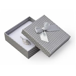 Šperky4U Krabička na soupravu šperků šedá, bílé puntíky - KR0184-GR