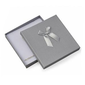 Šperky4U Velká krabička na soupravu šperků šedá, bílé puntíky - KR0187-GR