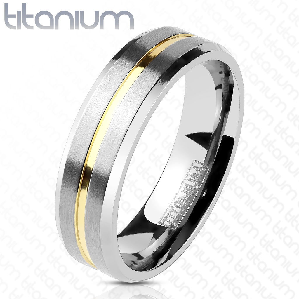 Spikes USA TT1043 Pánský snubní prsten titan - velikost 55 - TT1043-6-55