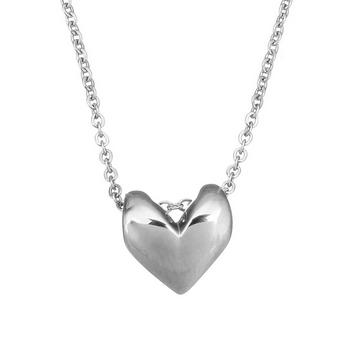Šperky4U Ocelový řetízek s přívěškem - srdce - OPD0045