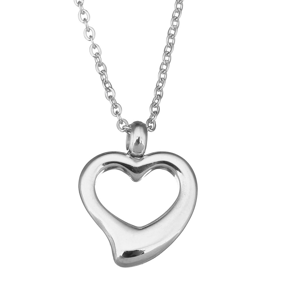 Šperky4U Ocelový řetízek s přívěškem - srdce - OPD0046