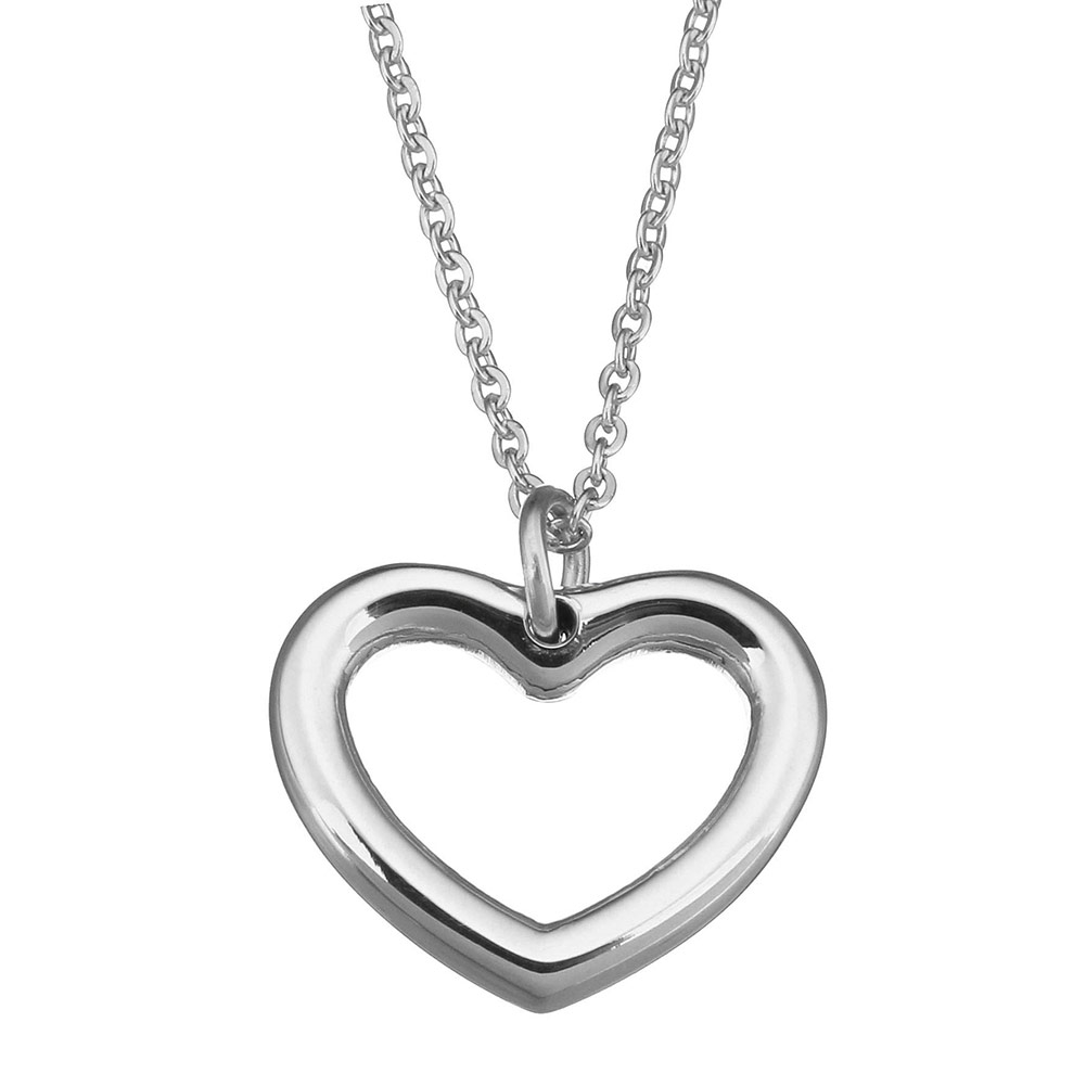 Šperky4U Ocelový řetízek s přívěškem - srdce - OPD0047