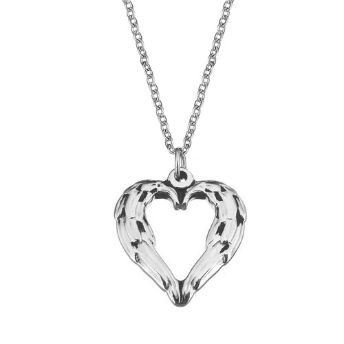 Šperky4U Ocelový řetízek s přívěškem - srdce - OPD0056