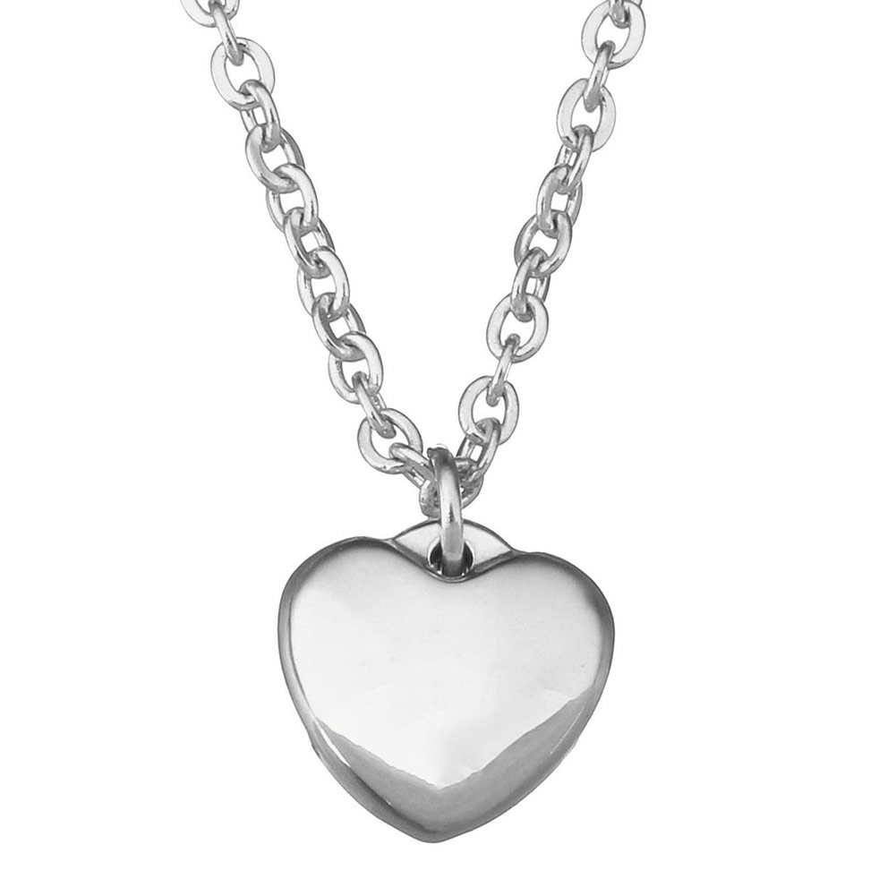 Šperky4U Ocelový řetízek s přívěškem - srdce - OPD0061