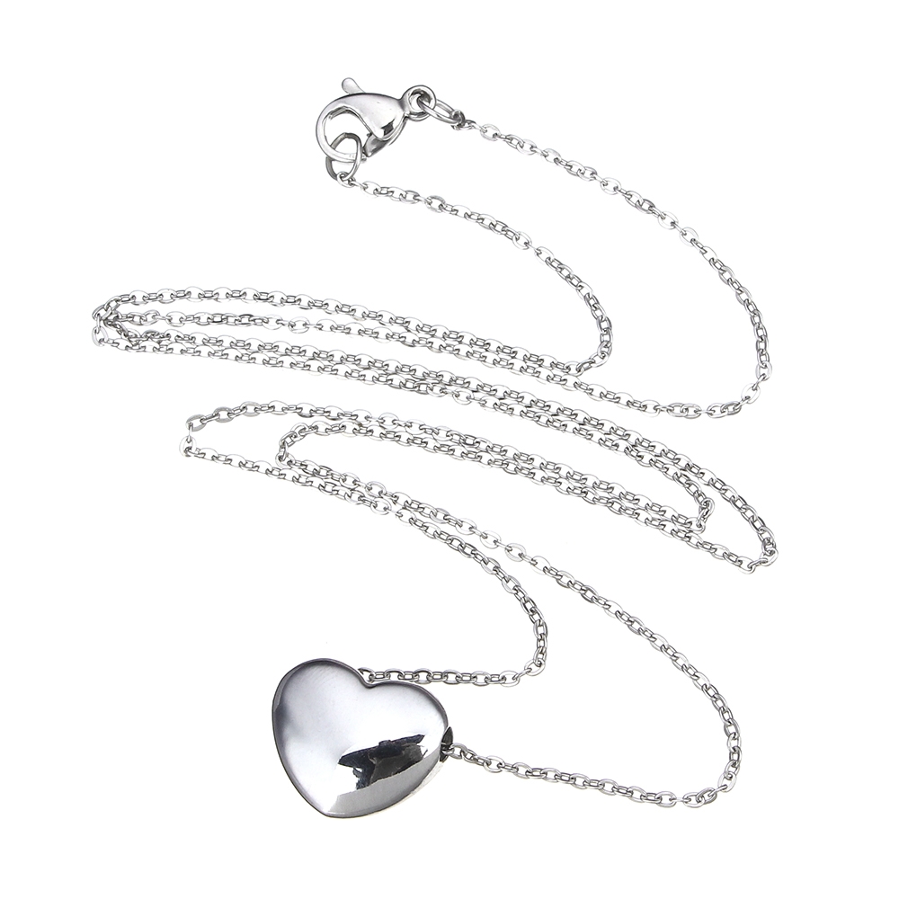 Šperky4U Ocelový náhrdelník s provlečeným srdíčkem - OPD0063