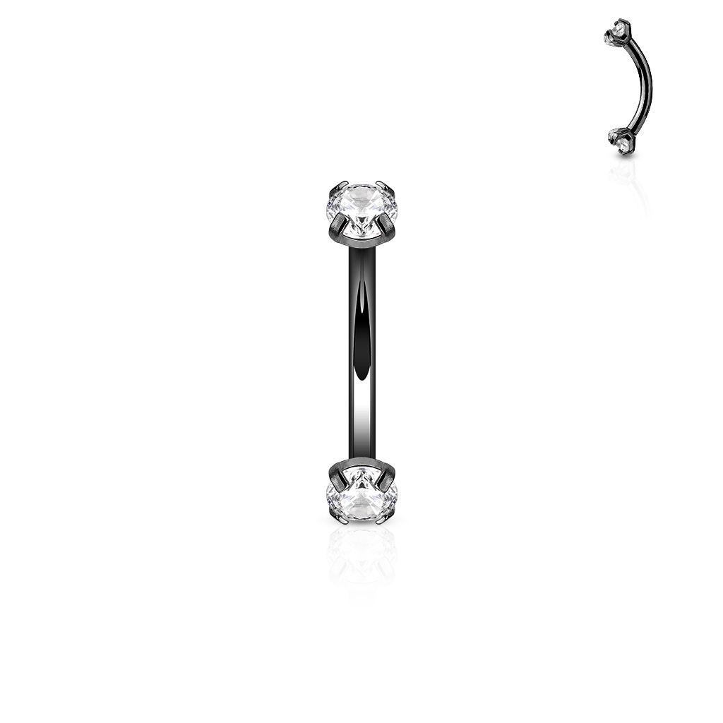 Šperky4U Piercing do obočí, čirý zirkon - OB0002-KC