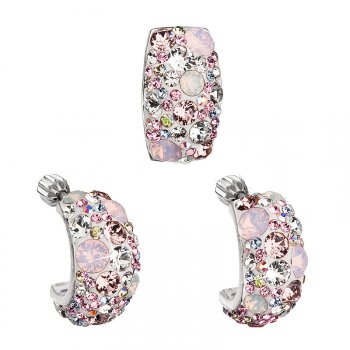 EVOLUTION GROUP CZ Stříbrný set náušnic a přívěšku s krystaly Crystals from Swarovski®, Magic Rose - 39116.3 Magic Rose