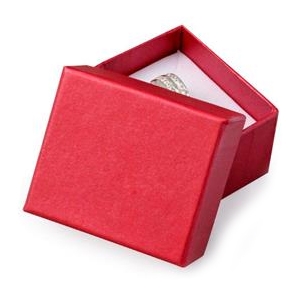 Malá darčeková krabička na prsteň červená