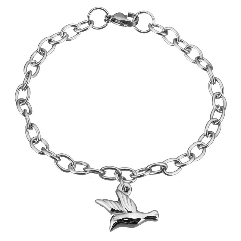 Šperky4U Dámský ocelový náramek s holubičkou - OPA1338
