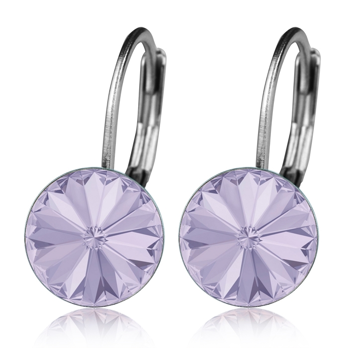 Oceľové náušnice s kryštálmi Swarovski ®, VIOLET