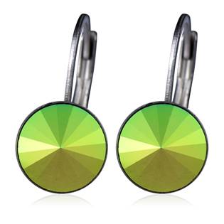 Ocelové náušnice s krystaly Swarovski®, SCARABEUS GREEN