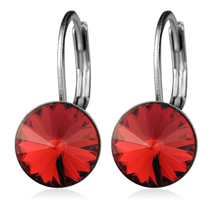 Oceľové náušnice s kryštálmi Swarovski ®, SCARLET