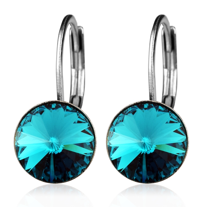 NUBIS® Ocelové náušnice s krystaly Swarovski® BLUE ZIRCON - NBS08-BZ