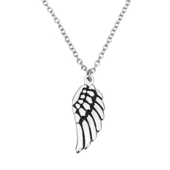 Šperky4U Ocelový řetízek s přívěškem - andělské křídlo - OPD0074