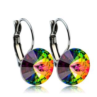 Ocelové náušnice s krystaly Swarovski® 12 mm, VITRAIL DARK