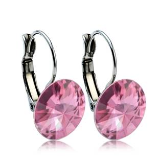 NBS12-LR Ocelové náušnice s krystaly Swarovski® 12 mm, LIGHT ROSE