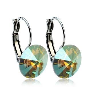 NBS12-IG Ocelové náušnice s krystaly Swarovski® 12 mm, IRIDESCENT GREEN