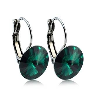 NBS12-EM Ocelové náušnice s krystaly Swarovski® 12 mm, EMERALD