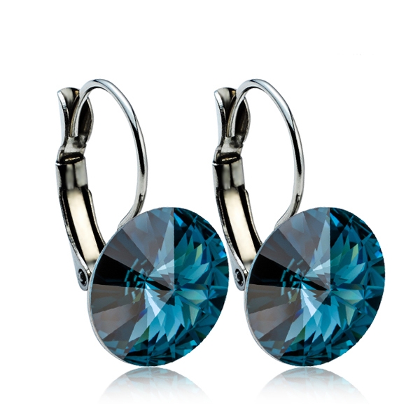 NUBIS® Ocelové náušnice s krystaly Swarovski® 12 mm, MONTANA - NBS12-MT