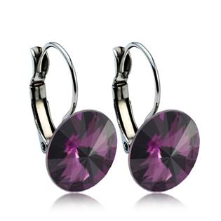 NBS12-AM Ocelové náušnice s krystaly Swarovski® 12 mm, AMETHYST
