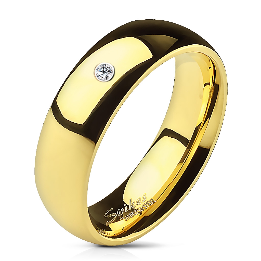 Šperky4U OPR1495 Dámský snubní prsten se zirkonem, šíře 6 mm - velikost 49 - OPR1495-6-Zr-49