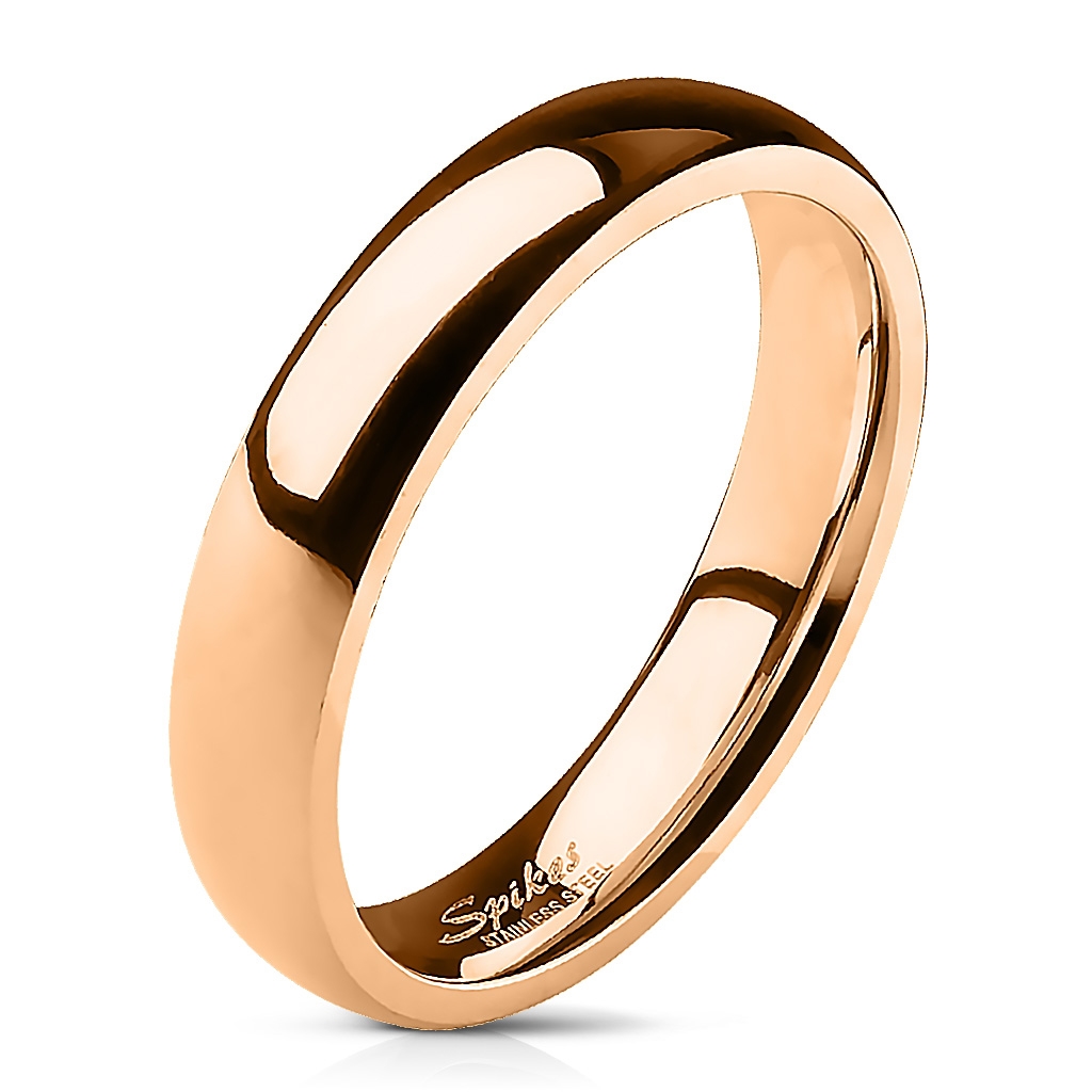 Šperky4U Zlacený ocelový prsten, šíře 4 mm - velikost 60 - OPR0016-4-60