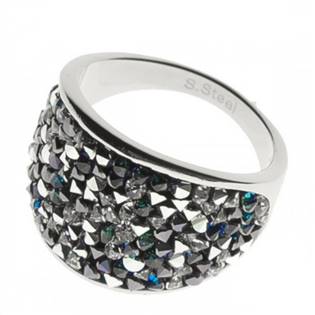 Ocelový prsten s krystaly Swarovski®, BERMUDA BLUE PEPPER LV1001-BPE