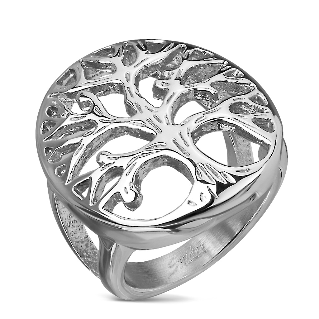 Šperky4U Ocelový prsten strom života - velikost 52 - OPR1724-52