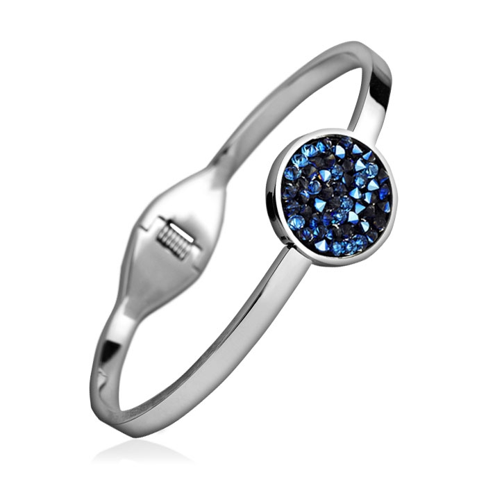 Oceľový náramok s kryštálmi Crystals from Swarovski ® BLUELIZED