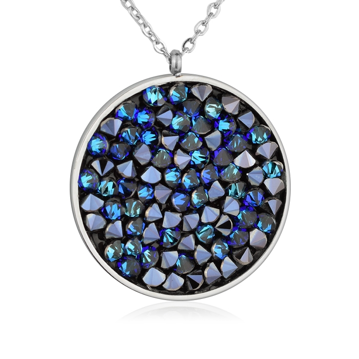 Oceľový náhrdelník s kryštálmi Crystals from Swarovski ®, BLUELIZED