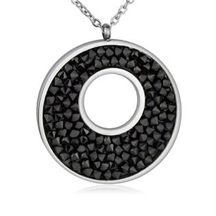 Ocelový náhrdelník s krystaly Crystals from Swarovski®, BLACK JET