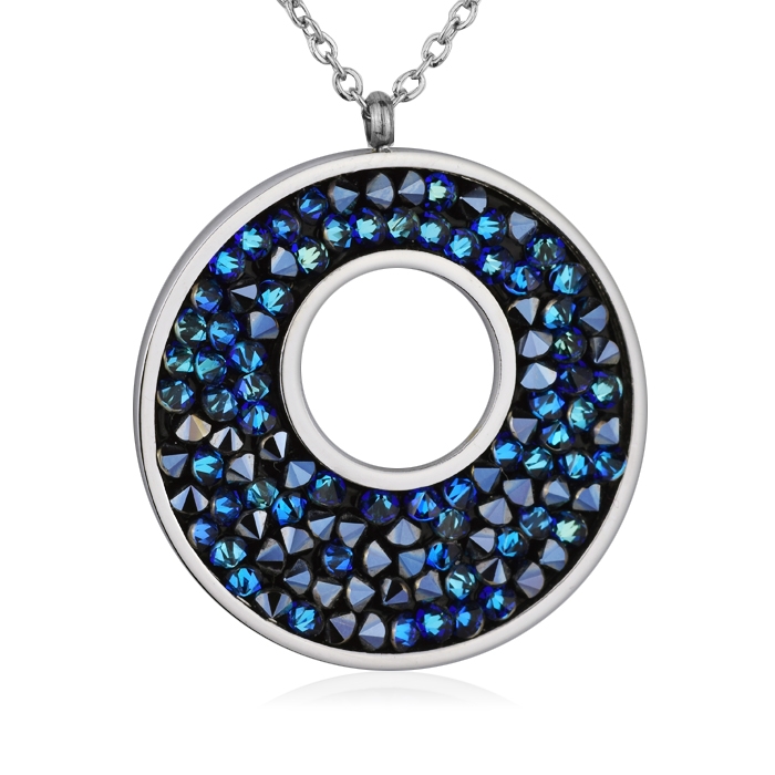 Oceľový náhrdelník s kryštálmi Crystals from Swarovski ®, BLUELIZED
