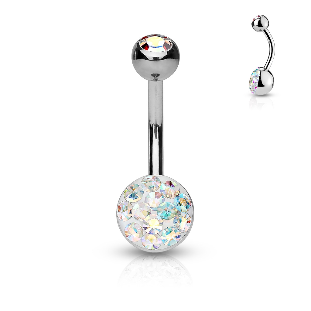 NUBIS® Piercing do pupíku zdobený Crystals from Swarovski® - BS01050-AB