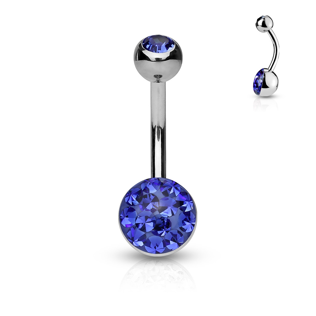 NUBIS® Piercing do pupíku zdobený Crystals from Swarovski® - BS01050-B