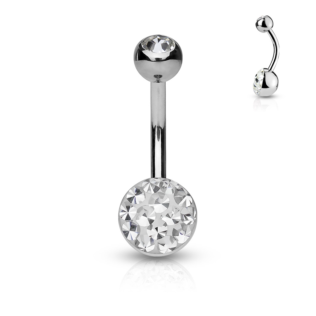 NUBIS® Piercing do pupíku zdobený Crystals from Swarovski® - BS01050-C