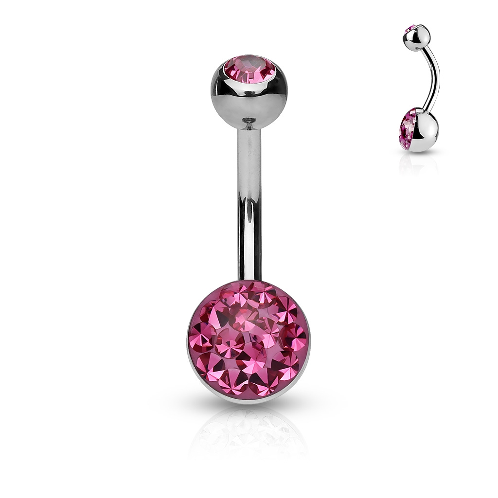 NUBIS® Piercing do pupíku zdobený Crystals from Swarovski® - BS01050-P