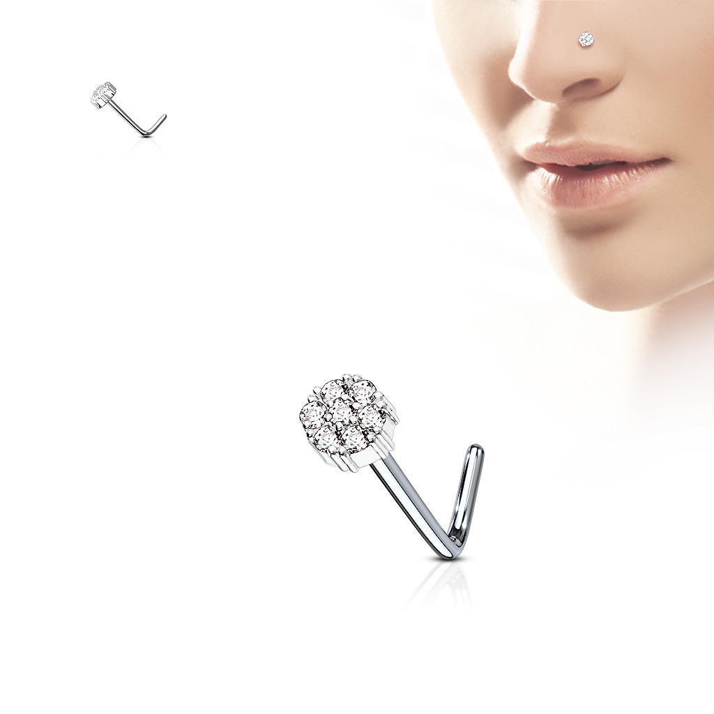 Šperky4U Zahnutý piercing do nosu - N0080-C