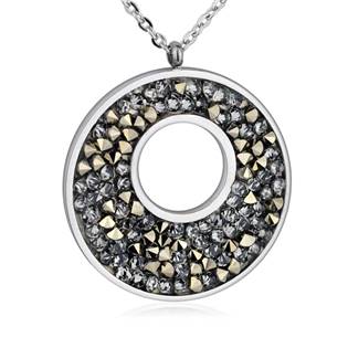 Ocelový náhrdelník s krystaly Crystals from Swarovski®, GOLDEN CHOCOLATE