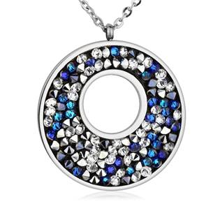 Ocelový náhrdelník s krystaly Crystals from Swarovski® BERMUDA BLUE PEPPER