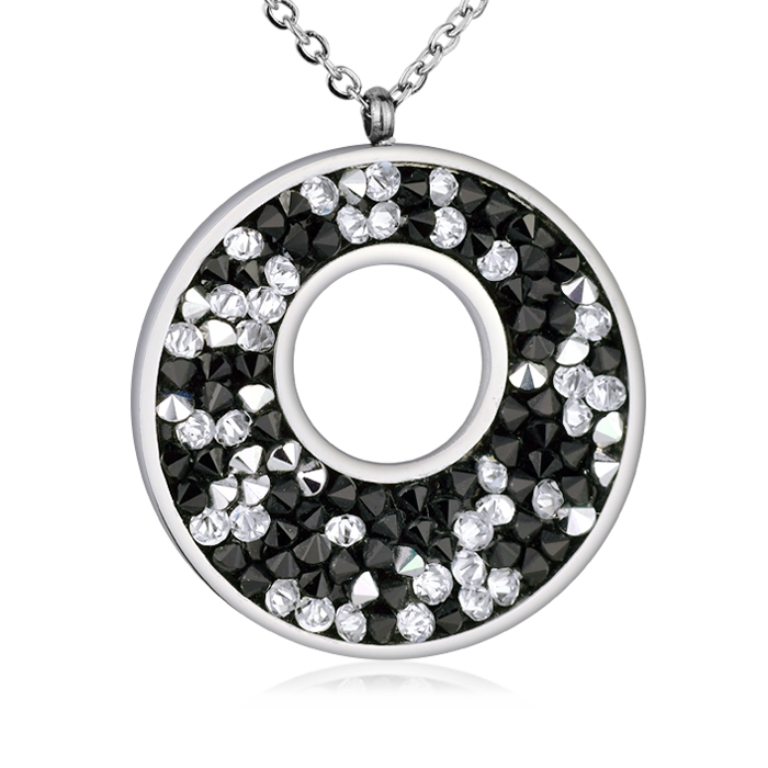 Oceľový náhrdelník s kryštálmi Crystals from Swarovski ®, PEPPER