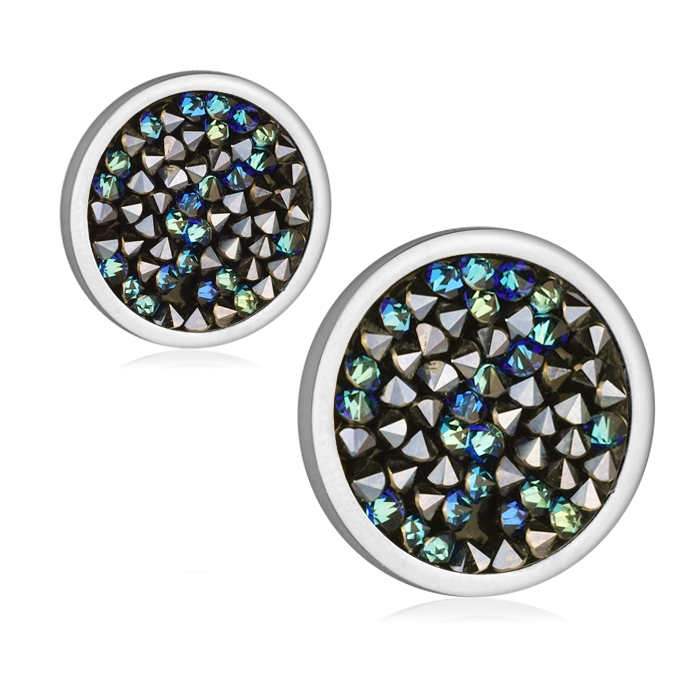 Oceľové náušnice s kryštálmi Crystals from Swarovski ®, BLUELIZED