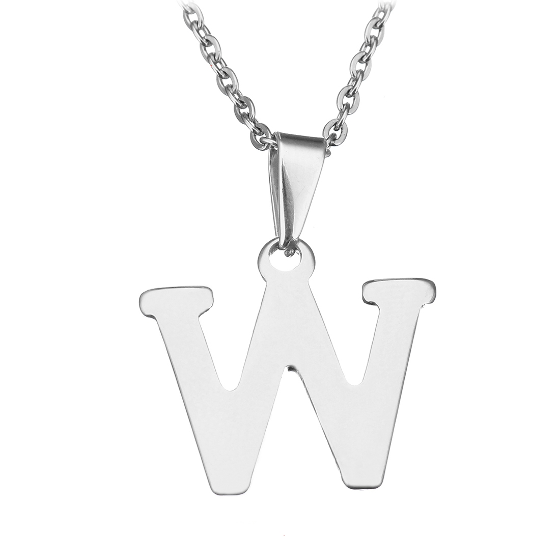 Šperky4U Ocelový řetízek s přívěškem iniciála "W" - OPD0090-W