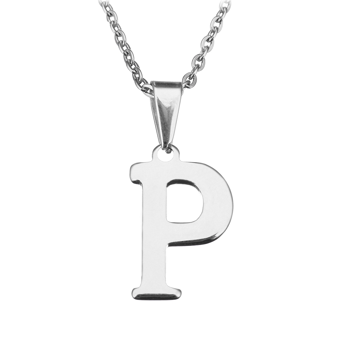 Šperky4U Ocelový řetízek s přívěškem iniciála "P" - OPD0090-P
