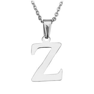 Ocelový řetízek s přívěškem iniciála "Z"
